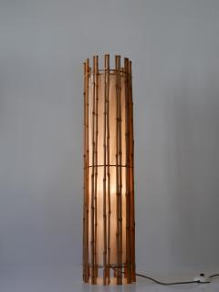 Louis Sognot Elegant Mid Century Modern Bamboo Floor Lamp by Louis Sognot France 1960s - 4030782