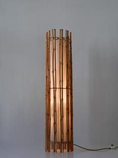 Louis Sognot Elegant Mid Century Modern Bamboo Floor Lamp by Louis Sognot France 1960s - 4030783