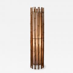 Louis Sognot Elegant Mid Century Modern Bamboo Floor Lamp by Louis Sognot France 1960s - 4031399