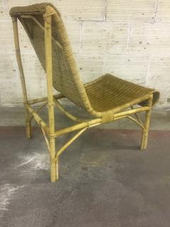 Louis Sognot Louis Sognot Superb set of Rattan Slipper Chairs in Perfect Vintage Condition - 414114