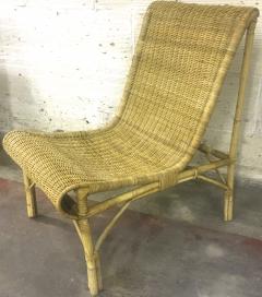 Louis Sognot Louis Sognot Superb set of Rattan Slipper Chairs in Perfect Vintage Condition - 414138