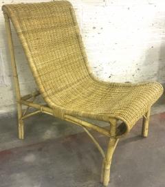 Louis Sognot Louis Sognot Superb set of Rattan Slipper Chairs in Perfect Vintage Condition - 414139