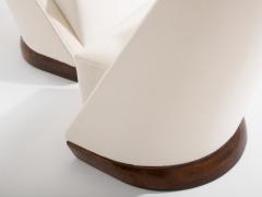 Louis Sognot Louis Sognot pair of modernist armchairs walnut white alpaca 1927 - 4410030