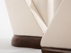 Louis Sognot Louis Sognot pair of modernist armchairs walnut white alpaca 1927 - 4410036