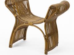 Louis Sognot louis sognot attributed superb rattan throne shaped bench - 1651726