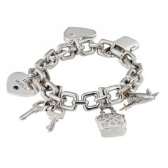 Louis Vuitton LOUIS VUITTON 18K WHITE GOLD 6 CHARM LINK BRACELET - 3486898