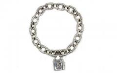 Louis Vuitton 18K Diamond Lockit Bracelet - 18K White Gold Bangle, Bracelets  - LOU155016