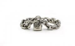 Louis Vuitton 18K White Gold Monogram Charm Bracelet - Yoogi's Closet