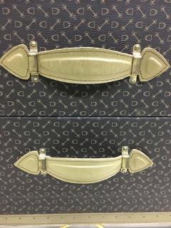 Louis Vuitton Large French Mid Century Modern Louis Vuitton Style Leather Trunk Commode Chest - 1599343