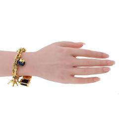 Louis Vuitton Louis Vuitton 18K YG 8 Charm Padlock Efel Tower Keys Suitcase Bracelet - 4577382