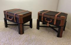 Louis Vuitton Pair Louis Vuitton Luggage End Tables Nightstands custom bases Rare - 1405353