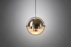 Louis Weisdorf Brass Multi Lite Pendant by Louis Weisdorf for Lyfa Denmark 1972 - 1724087