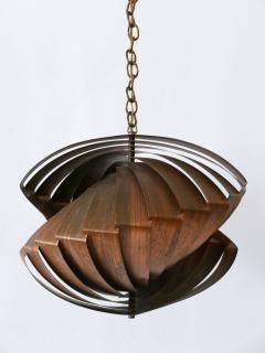 Louis Weisdorf Unique Copper Pendant Lamp Konkylie by Louis Weisdorf for Lyfa Denmark 1960s - 4044124