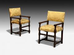 Louis XIII Barley Twist Occasional Chairs Fabric Cherry France 17th c  - 4493758