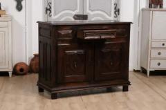 Louis XIII Style French 19th Century Walnut Buffet with Carved Diamond Motifs - 3577348