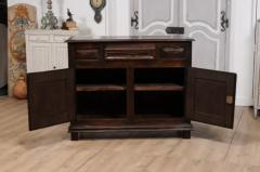 Louis XIII Style French 19th Century Walnut Buffet with Carved Diamond Motifs - 3577352