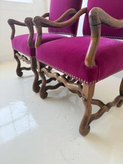 Louis XIII Style Pair of Os de Mouton Arm Chairs 1890s  - 4683621