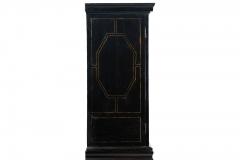 Louis XIV Antique Ebonized Brass Inlaid Display Cabinet Bookcase Vitrine - 4501086
