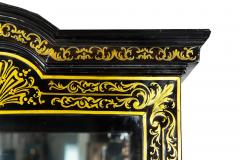 Louis XIV Antique Ebonized Brass Inlaid Display Cabinet Bookcase Vitrine - 4501089