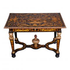 Louis XIV Marquetry and Ebonized Writing Center Table - 3803161