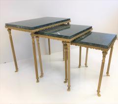 Louis XIV Style Bronze Marble Nesting Tables - 591001