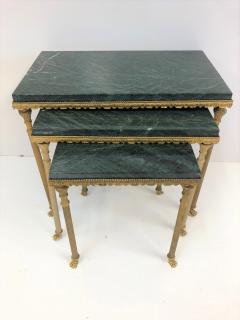 Louis XIV Style Bronze Marble Nesting Tables - 591004