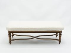 Louis XIV Style French bench dark oak from 1920s - 1726928