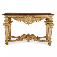 Louis XIV style carved giltwood rectangular console table - 2750964