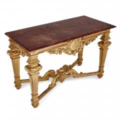 Louis XIV style carved giltwood rectangular console table - 2750965