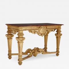 Louis XIV style carved giltwood rectangular console table - 2759485