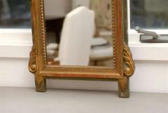 Louis XV 1760s Painted Gilt and Carved Accent Mirror w Grisaille Harbor Scene - 3415366