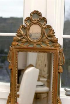 Louis XV 1760s Painted Gilt and Carved Accent Mirror w Grisaille Harbor Scene - 3415374