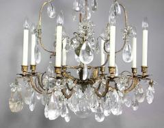 Louis XV Gilded Wrought Iron and Rock Crystal Chandelier - 3785915