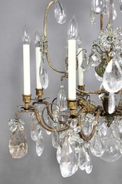 Louis XV Gilded Wrought Iron and Rock Crystal Chandelier - 3785917