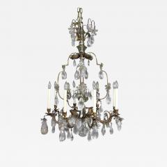 Louis XV Gilded Wrought Iron and Rock Crystal Chandelier - 3790171