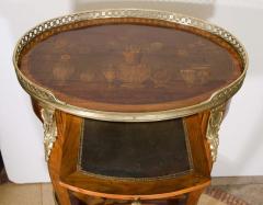 Louis XV Oval Marquetry Side Table - 2146165