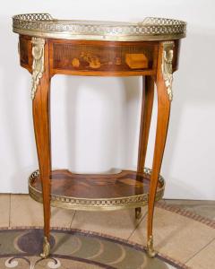 Louis XV Oval Marquetry Side Table - 2146166