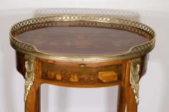 Louis XV Oval Marquetry Side Table - 2146168