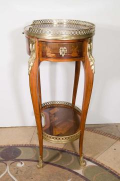 Louis XV Oval Marquetry Side Table - 2146171