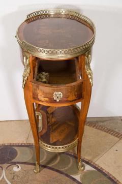 Louis XV Oval Marquetry Side Table - 2146172
