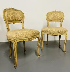 Louis XV Painted Living room Suite Settee 4 Side chairs Center Table - 2562534
