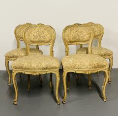 Louis XV Painted Living room Suite Settee 4 Side chairs Center Table - 2562536