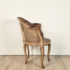 Louis XV Part Painted and Caned Desk Chair - 3557644