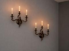 Louis XV Rococo Candle Holder Sconces Bronze Plastic France 20th c  - 4712868