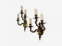 Louis XV Rococo Candle Holder Sconces Bronze Plastic France 20th c  - 4712869