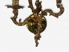 Louis XV Rococo Candle Holder Sconces Bronze Plastic France 20th c  - 4712875