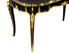 Louis XV Style Black Lacquer Leather Top Writing Desk - 3515384