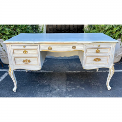 Louis XV Style Blue Paint Decorated Gilt Bronze Mounted Writing Table Desk - 2850157