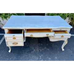 Louis XV Style Blue Paint Decorated Gilt Bronze Mounted Writing Table Desk - 2850193