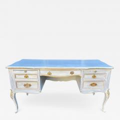 Louis XV Style Blue Paint Decorated Gilt Bronze Mounted Writing Table Desk - 2854024